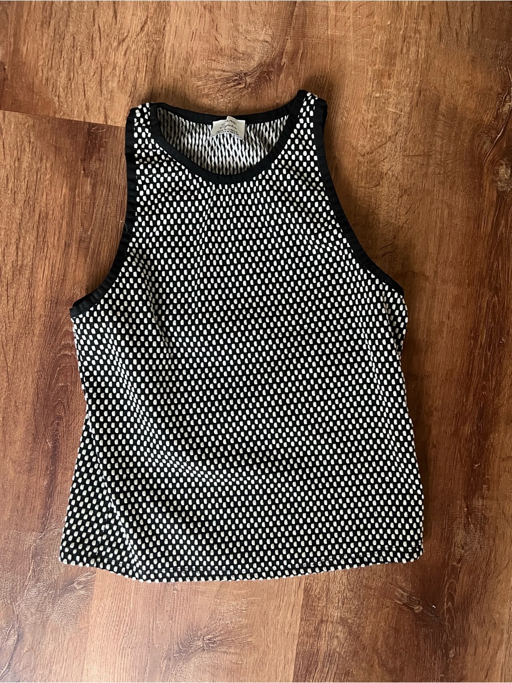 Zara Sleeveless Black and White Polka Dot Tank Top